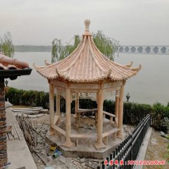 大理石雕八角涼亭