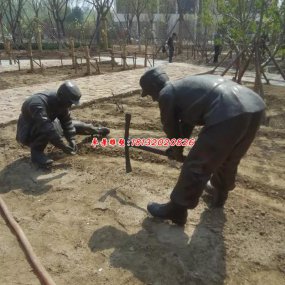 公園農(nóng)耕銅雕