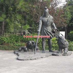 廣場公園農(nóng)耕銅雕