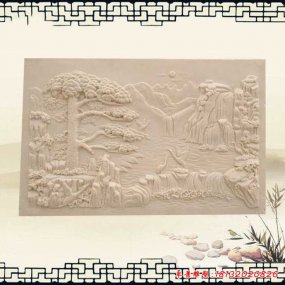 迎客松浮雕石雕