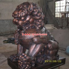 銅雕銅獅子