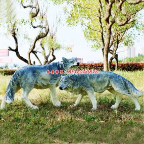 玻璃鋼仿真狼雕塑