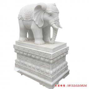 漢白玉大象動(dòng)物雕塑