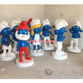 玻璃鋼藍精靈雕塑