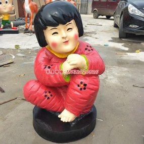 玻璃鋼春節(jié)福娃雕塑