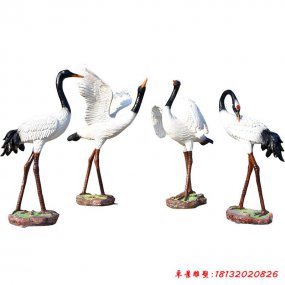 玻璃鋼園林雕塑仿真白鶴