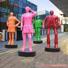 玻璃鋼步行街人物雕塑