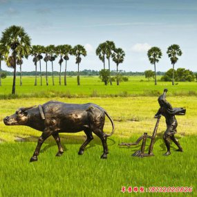 玻璃鋼犁牛塑像