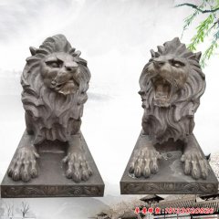 趴著的獅子銅雕