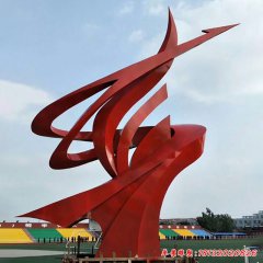 不銹鋼紅色雕塑