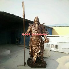 銅雕塑的關公