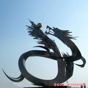 雙龍不銹鋼雕塑