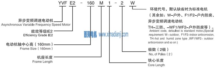 西安泰富西瑪電機:YVFE2高效變頻調速三相異步電動機型號說明 西安泰富西瑪電機:YVFE2高效變頻調速三相異步電動機型號說明